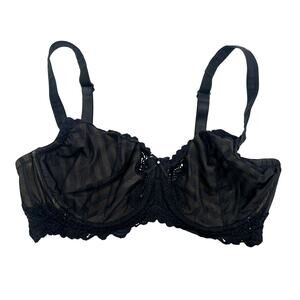 Lunaire Whimsy Barbados Lace Demi Black Bra 15211 Size Women's 34D